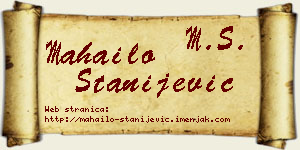 Mahailo Stanijević vizit kartica